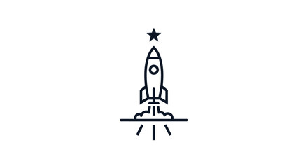 Rocket Ship Launching Into Space. © Ahmat prasojo