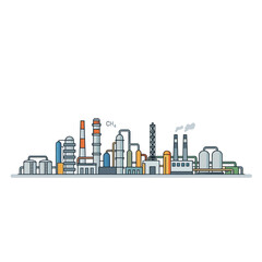 Illustration of Chemical Energy Processing Industrial Area