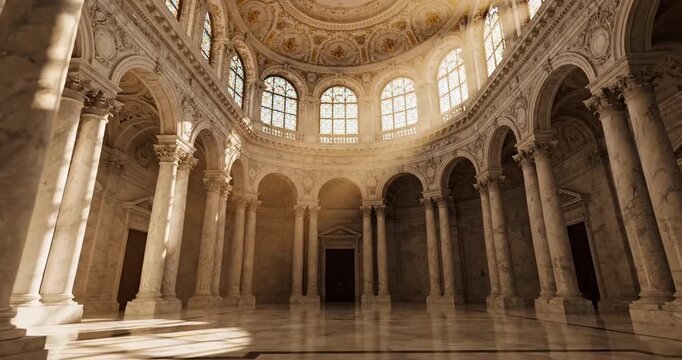 Ancient Roman Architecture Interior Columns.