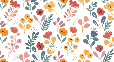 Fototapeta premium Bright and uplifting flower design featuring a mix of warm oranges, cool blues, and soft pink hues