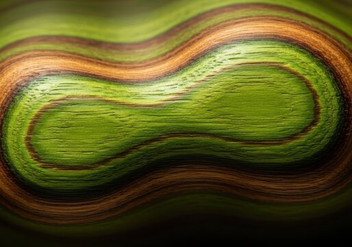 Abstract close up of smooth wooden texture resembling a large split pea pod surface. Natural material background concept, hardwood, grain, pattern