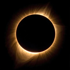 Obraz premium A dark circle with a bright golden ring