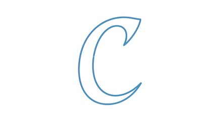 Modern blue letter C icon in minimalist design