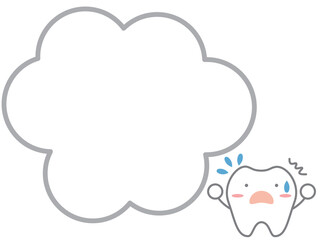 歯医者の重要ポイントや警告のメッセージに使える歯のキャラクターのフレーム素材