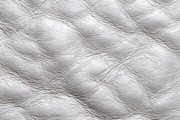Fototapeta premium Close-up of luxurious silver quilted leather, showing intricate texture and pattern, adding a touch of sophistication and elegance, creating a stylish and modern feel.
