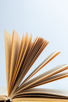 open book on pile of books background shcool study book. The concept of reading literature, education and book publishing. Free space for text
