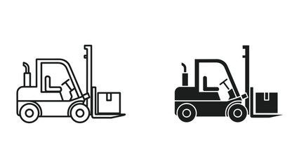 Naklejka premium Forklift Box Lifting Logistics Industry Transportation