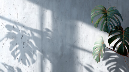 コンクリートと植物の影