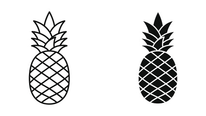 Pineapple Icon Comparison Fruit Design Vector