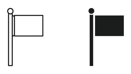 Obraz premium Flag Banner Icon Set Minimalist Symbol
