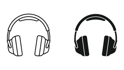Obraz premium Headphones Icon Set Audio Symbol Commercial