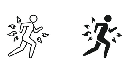Running Person Flames Speed Motion Business