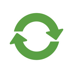 Obraz premium Green recycle arrows vector icon for Earth Day sustainability and eco-friendly concepts