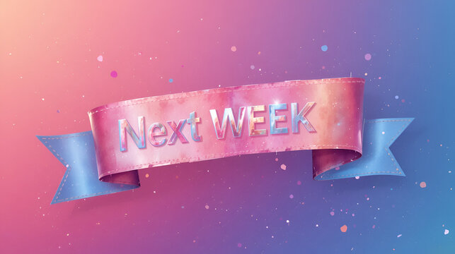 next week ribbon isolated on transparent background. next week ribbon