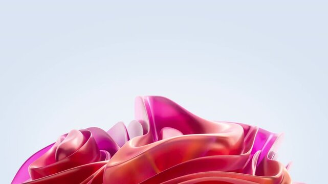 abstract colorful deforming wavy crystal organic shape. 4K seamless loop 3d render. modern minimalist futuristic style. center empty space