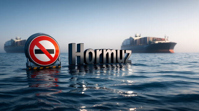Navigational Blockade in the Sea of Hormuz: A compelling visual that represents the strategic importance and potential risks in the Strait of Hormuz.
