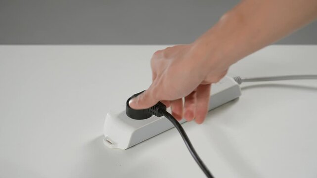 White Power Strip with Multiple Outlets