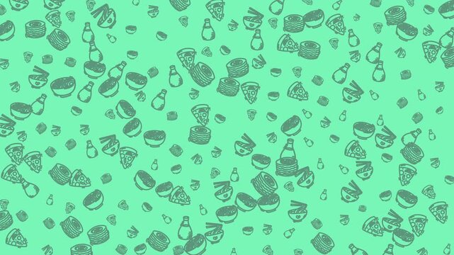 Abstract green pattern with shapes resembling drops and vessels, suitable for backgrounds, textile prints, and modern design projects.