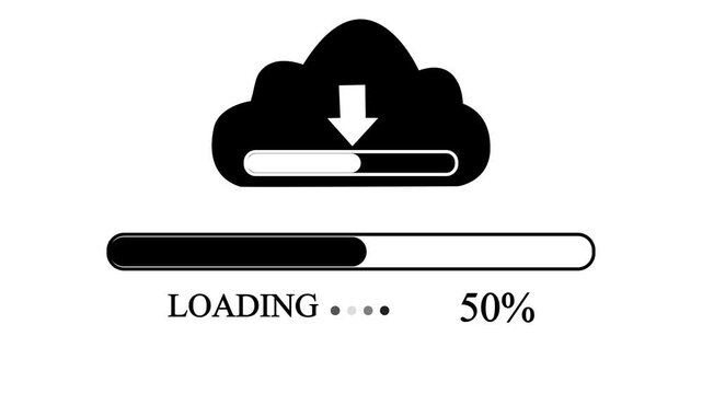 Cloud Storage Download Progress Bar loading Animation file transfer.with 4k video animation.