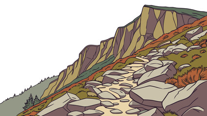 A detailed illustration of a geological stratigraphic sequence Vector © ADOBE