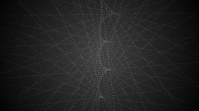 Abstract deep space gradient animation featuring thousands of glowing particle dots forming a branching structure resembling tree limbs or neural pathways.