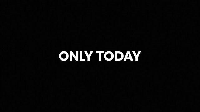 Only Today Liquid Glitch Text Animation 4K for One Day Deal and Limited Time Marketing Promotion