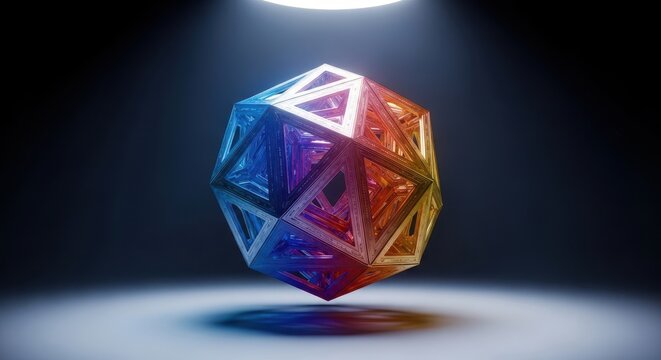 A pristine three-dimensional geometric structure floating in an infinite ethereal space, representing ultimate flawless perfection, cosmic, balance, minimalist