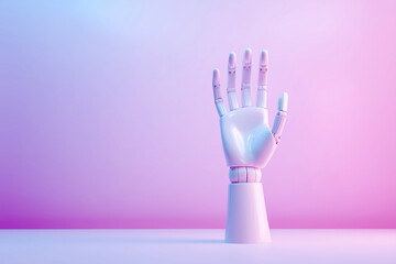 Futuristic Robotic Hand Gesture in Vibrant Colorful Backgrounds
