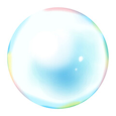 虹色に輝くシンプルなシャボン玉