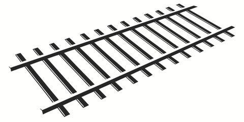 A close up view of a section of a train track with wooden sleepers Vector