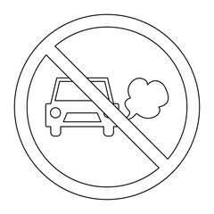 Turn Off Engine Caution No Road Sign Street Symbol