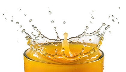 Orange Juice Splashing in Glass.