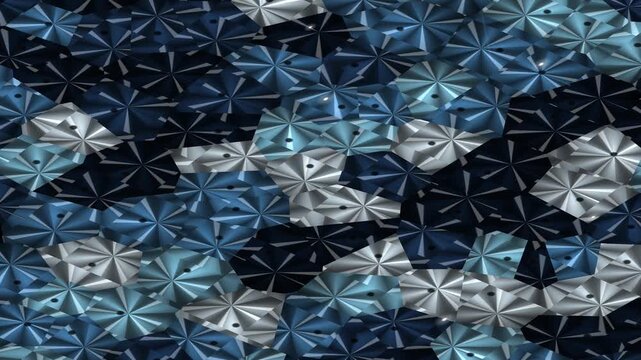 Blue and Silver Geometric Pattern Background.
