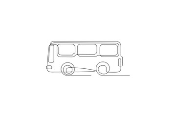 Public transportation icon with minimalist one line art aesthetic
