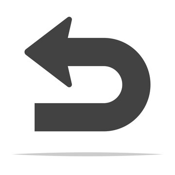 Return arrow symbol icon vector isolated illustration