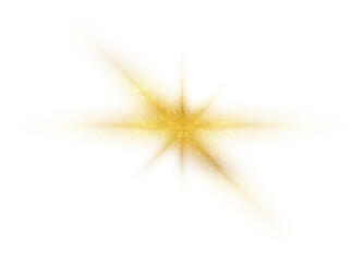 Obraz premium Intense golden multi point star flare with glowing light burst