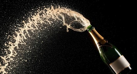 Champagne Bottle Popping with Sparkling Wine.