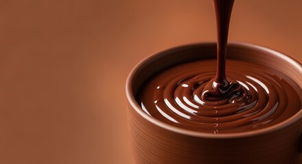 Chocolate Being Poured into a Bowl.