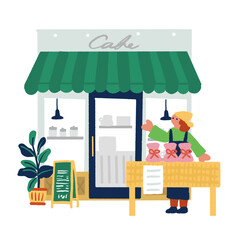 カフェや出店が並ぶ楽しい地域イベントのマルシェ