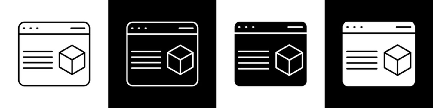  Program black and white icon design concept