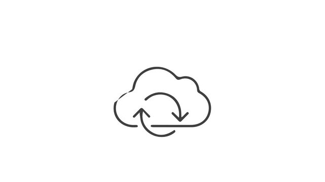 Cloud computing data backup and synchronization concept with minimal cloud icon. Technology network storage, database transfer and digital system connection. cloud, data, sync, backup, storage