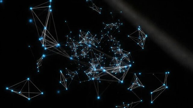 Network Visualization with Blue Nodes and Lines.