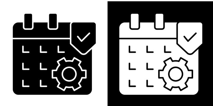 Calendar-Check In Monochrome Glyph