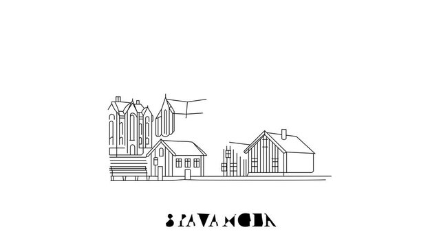Animation Of Stavanger City Line Draw Simple Minimalist