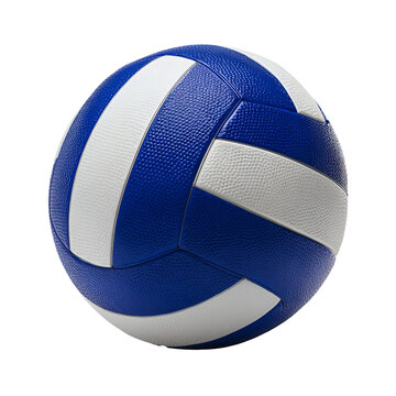 Blue and white volleyball isolated on white background for sports and fitness