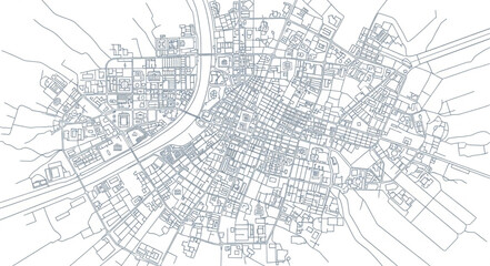 Fototapeta premium Detailed City Map Illustration.