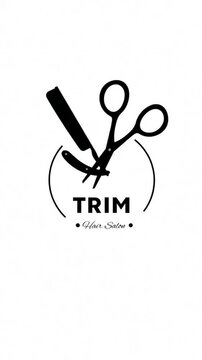 Trim Hair Salon Logo Design.