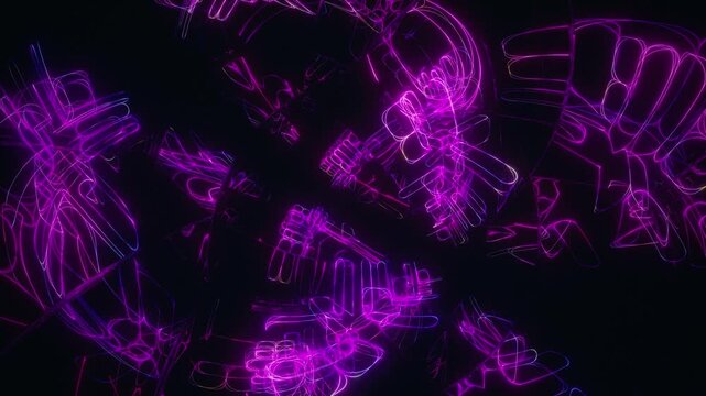 Abstract violet neon lights seamless loop