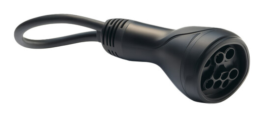 Electric Car Charger Isolated on White Background - EV Charging Station