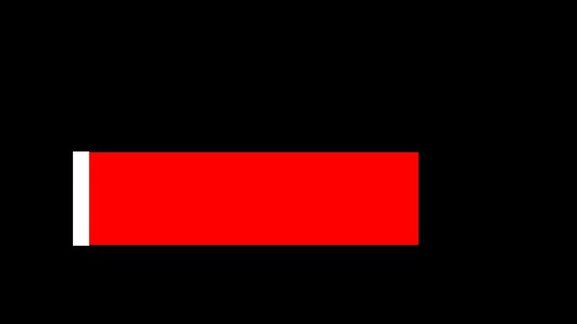 Minimal red lower third bar animation with white sliding accent. Clean modern title overlay element for video captions, interviews, presentations and broadcast graphics in 4K alpha.